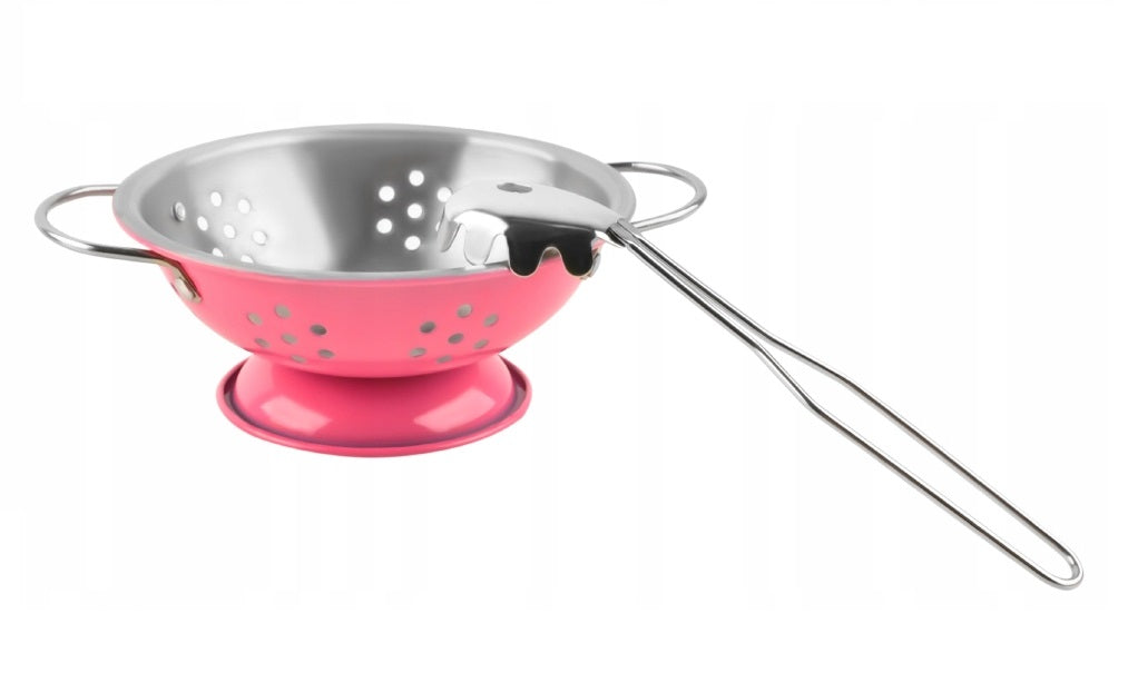 Set de gatit pentru copii idealStore Culinary Adventure, Set viu colorat alcatuit din 11 elemente de metal, Usor de transportat si depozitat, Ofera o experienta inedita pentru micii bucatari