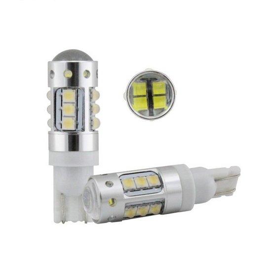 Set 2 becuri pozitie T10 16SMD epistar 2525 80W 12V Lumina : Alba