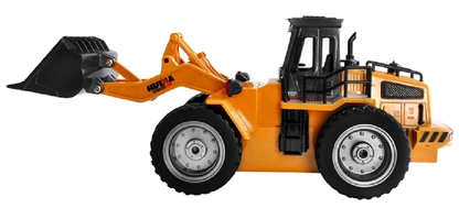 Buldoexcavator idealStore New Truck Construction cu Telecomanda, Functioneaza pe Nisip, Pietris, Gradina, Terenul de Joaca, Cupa Mobila, Raza de actiune de pana la 50 metri, Roti de cauciuc