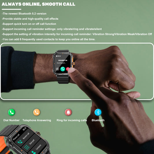 Ceas Smartwatch NEW Strong IdealStore, Ecran Tactil 1.83', Notificari Mesaje si Retele Sociale, Preluare Apeluri BT, Microfon si Difuzor incorporat, Monitorizare Somn, Tensiune arteriala, Multi-Sport, IP67, Alarma, Android-IOS, Gray Edition