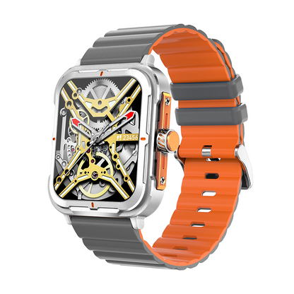 Ceas Smartwatch StrongCollection IdealStore, Ecran Tactil 1.83 inch, Notificari Mesaje si Retele Sociale, Preluare Apeluri BT, Microfon si Difuzor incorporat, Monitorizare Somn, Tensiune arteriala, Multi-Sport, IP67, Alarma, Android-IOS, Gray Edition