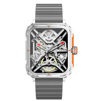 Ceas Smartwatch StrongCollection IdealStore, Ecran Tactil 1.83 inch, Notificari Mesaje si Retele Sociale, Preluare Apeluri BT, Microfon si Difuzor incorporat, Monitorizare Somn, Tensiune arteriala, Multi-Sport, IP67, Alarma, Android-IOS, Gray Edition