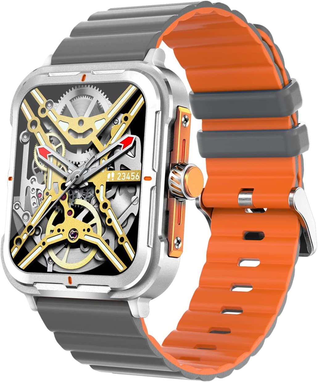 Ceas Smartwatch StrongCollection IdealStore, Ecran Tactil 1.83 inch, Notificari Mesaje si Retele Sociale, Preluare Apeluri BT, Microfon si Difuzor incorporat, Monitorizare Somn, Tensiune arteriala, Multi-Sport, IP67, Alarma, Android-IOS, Gray Edition