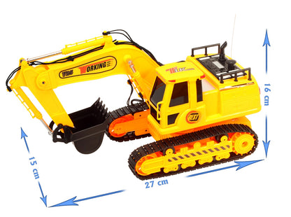 Buldozer Interactiv cu Telecomanda ergonomica idealSTORE, Dimensiuni 27 x 16 x 15.5 cm, Contolat de la distanta permite copilului sa exploreze lumea constructiilor