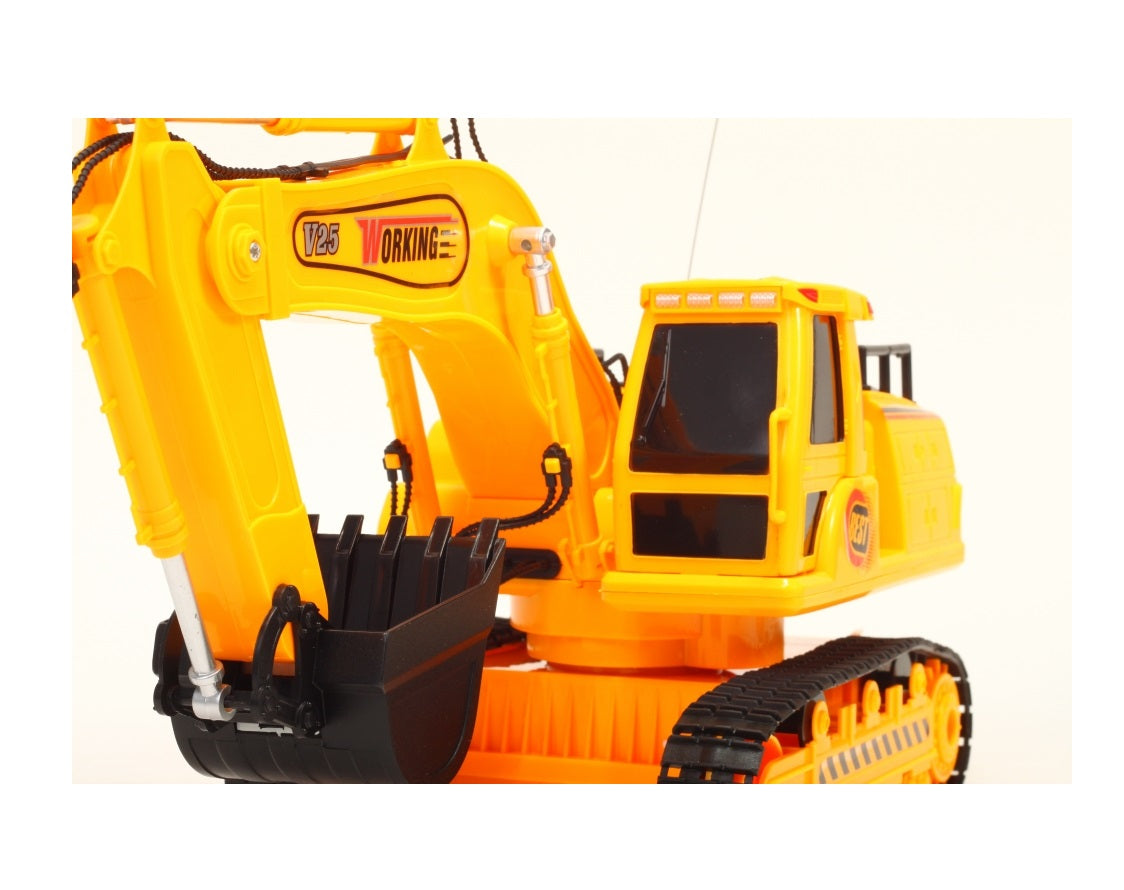 Buldozer Interactiv cu Telecomanda ergonomica idealSTORE, Dimensiuni 27 x 16 x 15.5 cm, Contolat de la distanta permite copilului sa exploreze lumea constructiilor