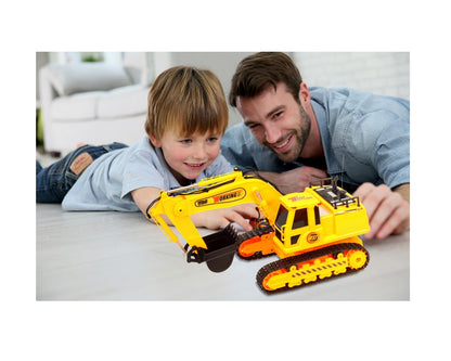 Buldozer Interactiv cu Telecomanda ergonomica idealSTORE, Dimensiuni 27 x 16 x 15.5 cm, Contolat de la distanta permite copilului sa exploreze lumea constructiilor