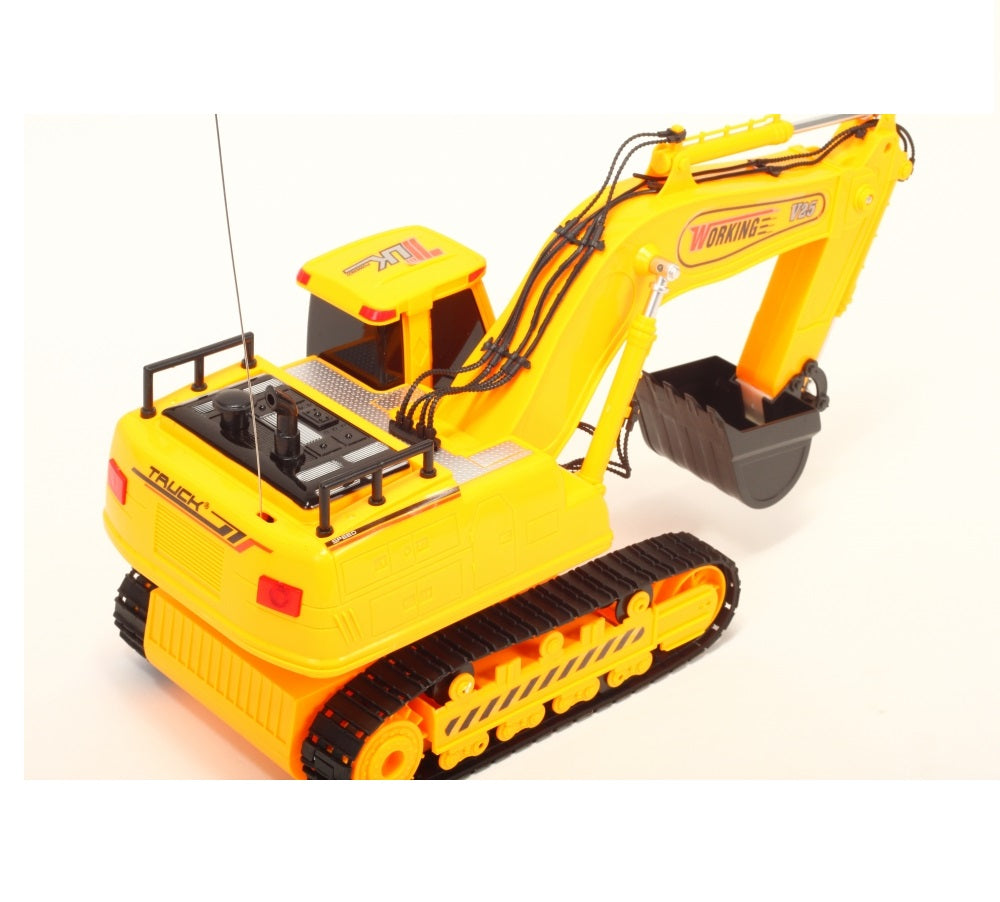 Buldozer Interactiv cu Telecomanda ergonomica idealSTORE, Dimensiuni 27 x 16 x 15.5 cm, Contolat de la distanta permite copilului sa exploreze lumea constructiilor