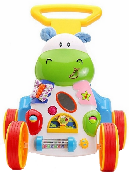 Premergator Primii Pasi Hipo, Model interactiv cu elemente educationale pentru dezvoltarea abilitatilor motorii, coordonare ochi-mana,, diversitate de activitati, sunete, melodii