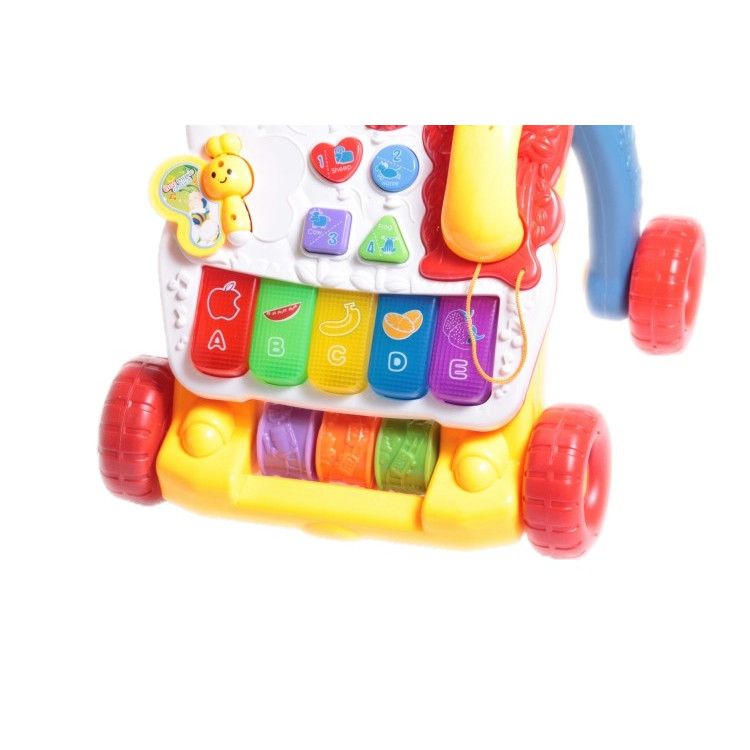 Premergator Interactiv Fun Play, Centru de activitati detasabil in limba engleza, Muzica si lumini, Forme geometrice, Multifunctional, Multicolor