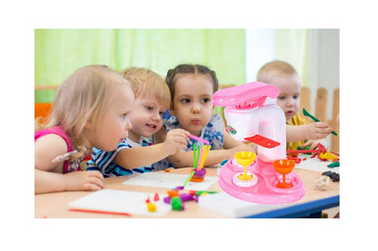 Aparat pentru fabricarea Deserturilor idealSTORE, Mica Gospodina, Dimensiune 17.5 x 11.5 x 18 cm, Dezvolta abilitatile manuale, gandirea creativa si imaginatia prin joc, Accesorizat cu elemente simbolice, Abilitatea de a amesteca cookie-urile