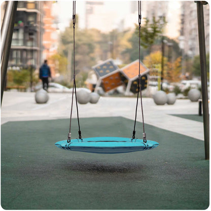 Leagan pentru copii profesional idealStore Stork's Nest, tip Cuib, Sarcina maxima 150 Kg, Diametru 95 cm, Cadru Otel, Turcoaz