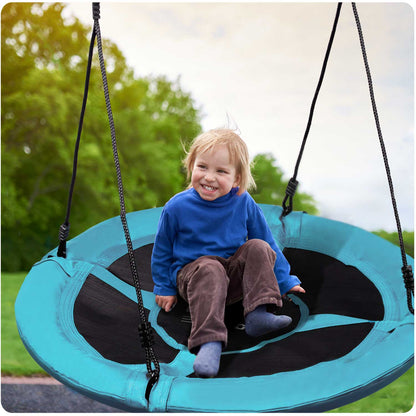 Leagan pentru copii profesional idealStore Stork's Nest, tip Cuib, Sarcina maxima 150 Kg, Diametru 95 cm, Cadru Otel, Turcoaz