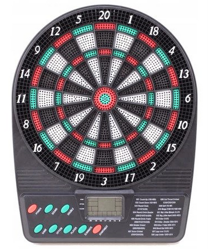 Joc idealStore Electronic Dart, 3 Sageti, 9 Varfuri, 18 Jocuri cu 159 Variante, Dezvolta Abilitati Manuale, Coordonare Mana-Ochi, Electronic, Afisaj LED, Dimensiune 26x20 cm
