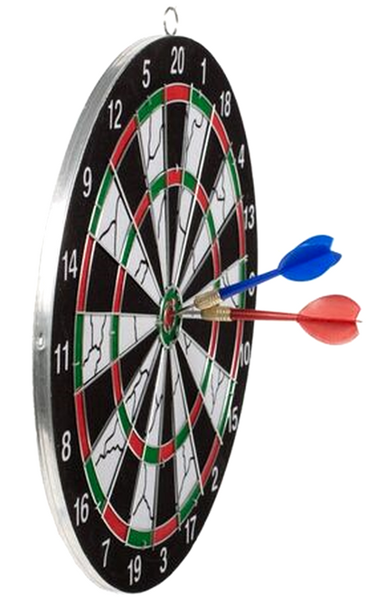 Joc idealStore Dart, 4 Sageti, Cadran cu Fata Dubla, Dezvolta Abilitati Manuale, Coordonare Mana-Ochi, Material Pluta, Dimensiune 30 cm