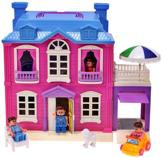 Casuta de Papusi cu MOBILIER idealStore MAGIC PALACE AMBASADOR, Amenajata intr-un DECOR de vis, Multicolora