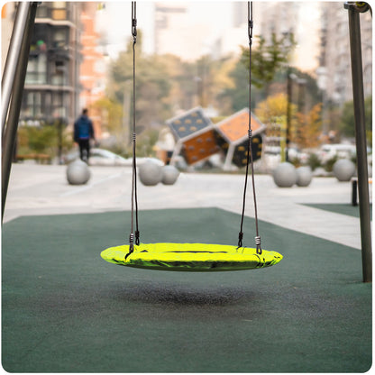 Leagan pentru copii profesional idealStore Stork's Nest, tip Cuib, Sarcina maxima 150 Kg, Diametru 95 cm, Cadru Otel, Galben