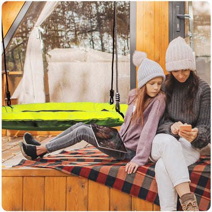 Leagan pentru copii profesional idealStore Stork's Nest, tip Cuib, Sarcina maxima 150 Kg, Diametru 95 cm, Cadru Otel, Galben