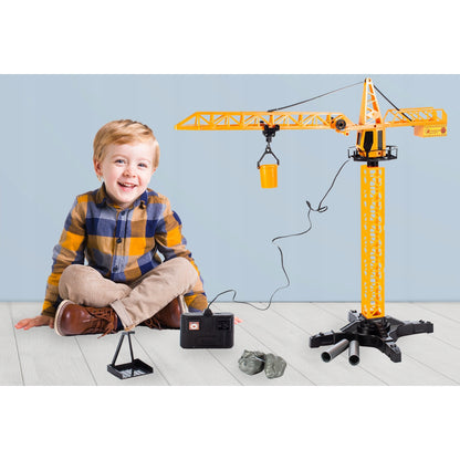 Macara cu Telecomanda idealStore Building Machine, rotatie 360, Functie de Ridicare si Coborare, Macara Mobila si Extensibila, Carlig, Cabina cu rotatie, cu accesorii de constructie incluse