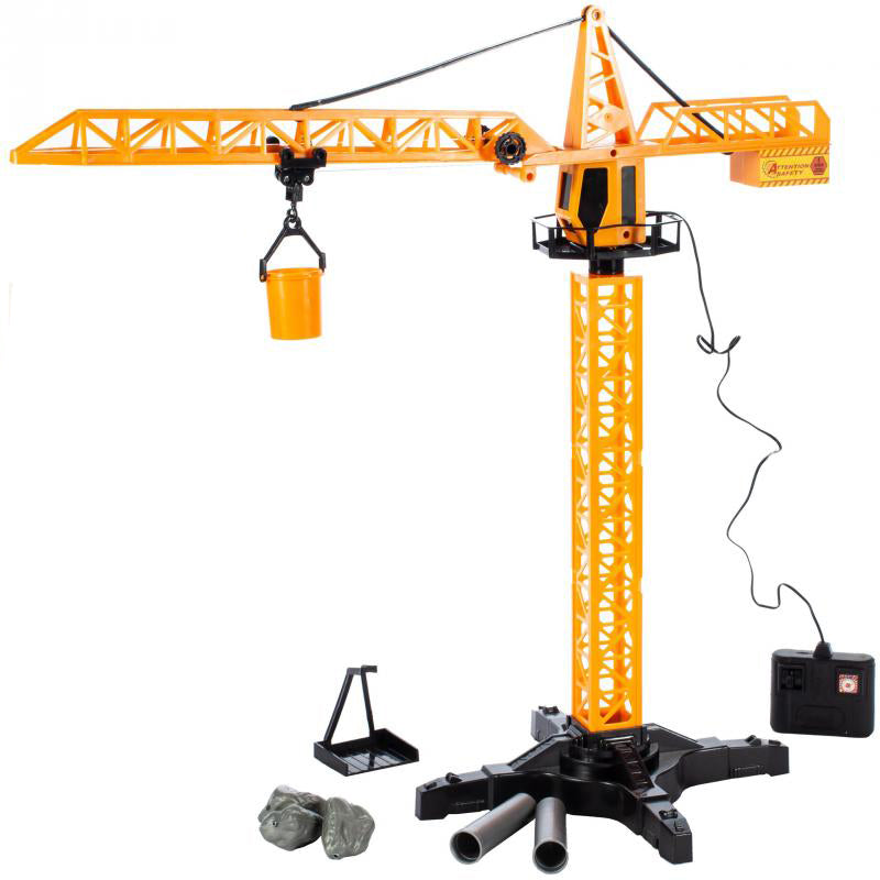 Macara cu Telecomanda idealStore Building Machine, rotatie 360, Functie de Ridicare si Coborare, Macara Mobila si Extensibila, Carlig, Cabina cu rotatie, cu accesorii de constructie incluse