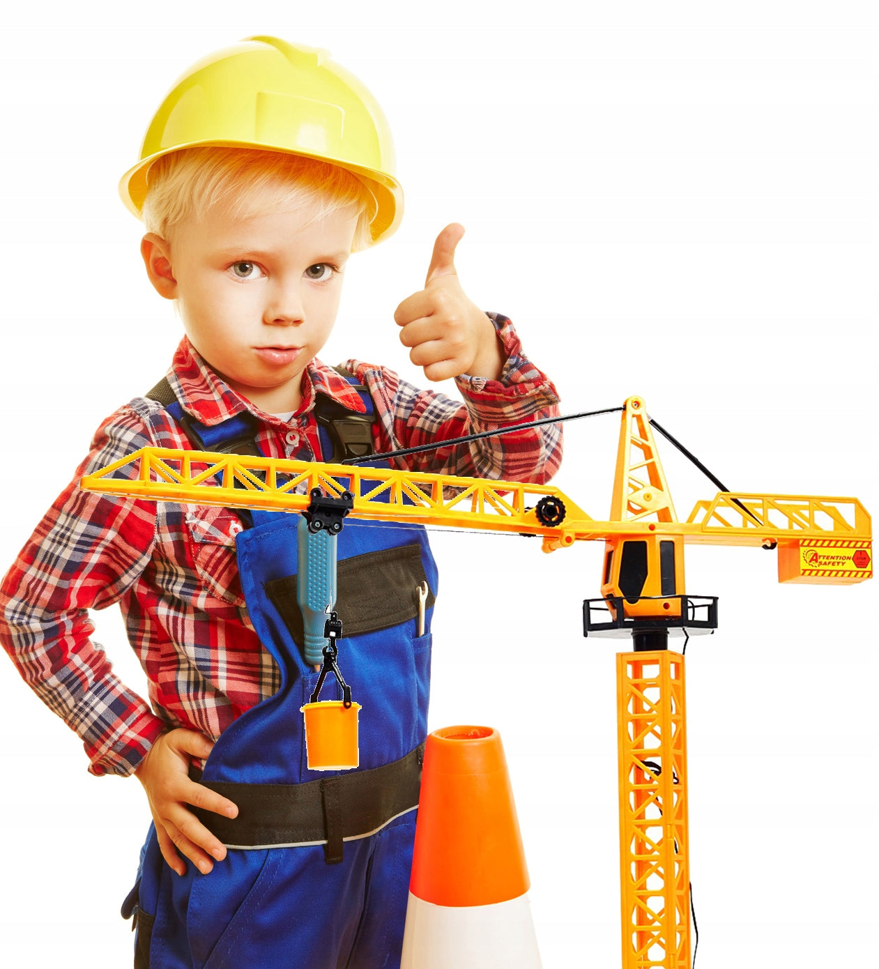 Macara cu Telecomanda idealStore Building Machine, rotatie 360, Functie de Ridicare si Coborare, Macara Mobila si Extensibila, Carlig, Cabina cu rotatie, cu accesorii de constructie incluse