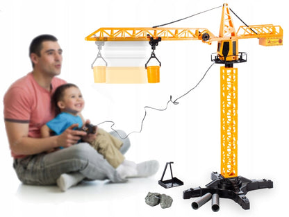 Macara cu Telecomanda idealStore Building Machine, rotatie 360, Functie de Ridicare si Coborare, Macara Mobila si Extensibila, Carlig, Cabina cu rotatie, cu accesorii de constructie incluse