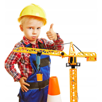 Macara cu Telecomanda idealStore Building Machine, rotatie 360, Functie de Ridicare si Coborare, Macara Mobila si Extensibila, Carlig, Cabina cu rotatie, cu accesorii de constructie incluse