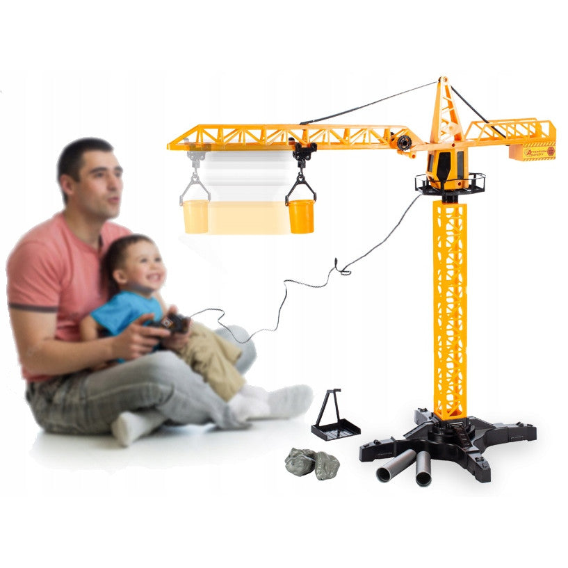 Macara cu Telecomanda idealStore Building Machine, rotatie 360, Functie de Ridicare si Coborare, Macara Mobila si Extensibila, Carlig, Cabina cu rotatie, cu accesorii de constructie incluse