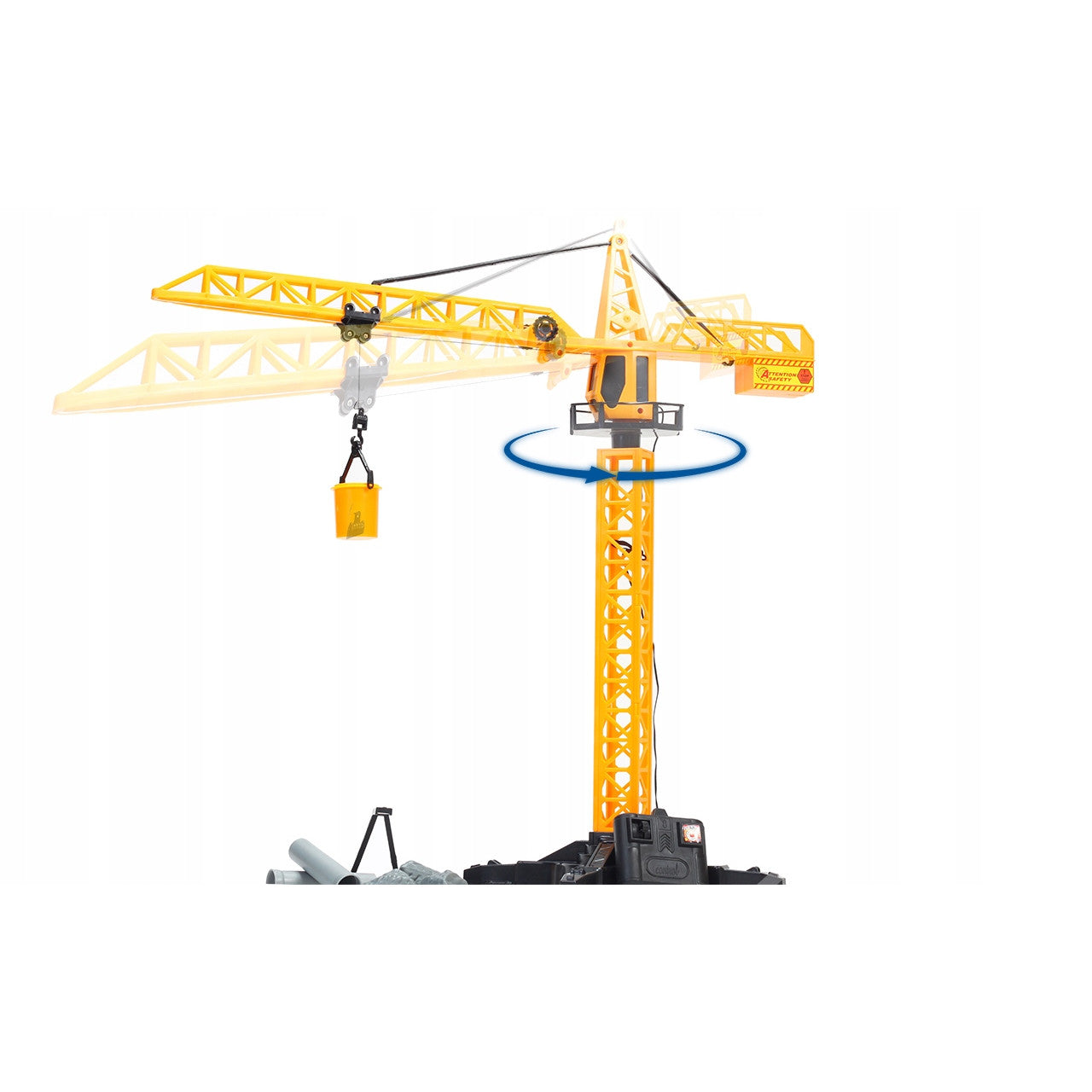 Macara cu Telecomanda idealStore Building Machine, rotatie 360, Functie de Ridicare si Coborare, Macara Mobila si Extensibila, Carlig, Cabina cu rotatie, cu accesorii de constructie incluse