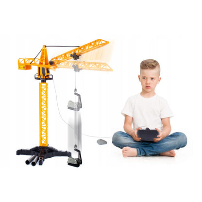 Macara cu Telecomanda idealStore Building Machine, rotatie 360, Functie de Ridicare si Coborare, Macara Mobila si Extensibila, Carlig, Cabina cu rotatie, cu accesorii de constructie incluse