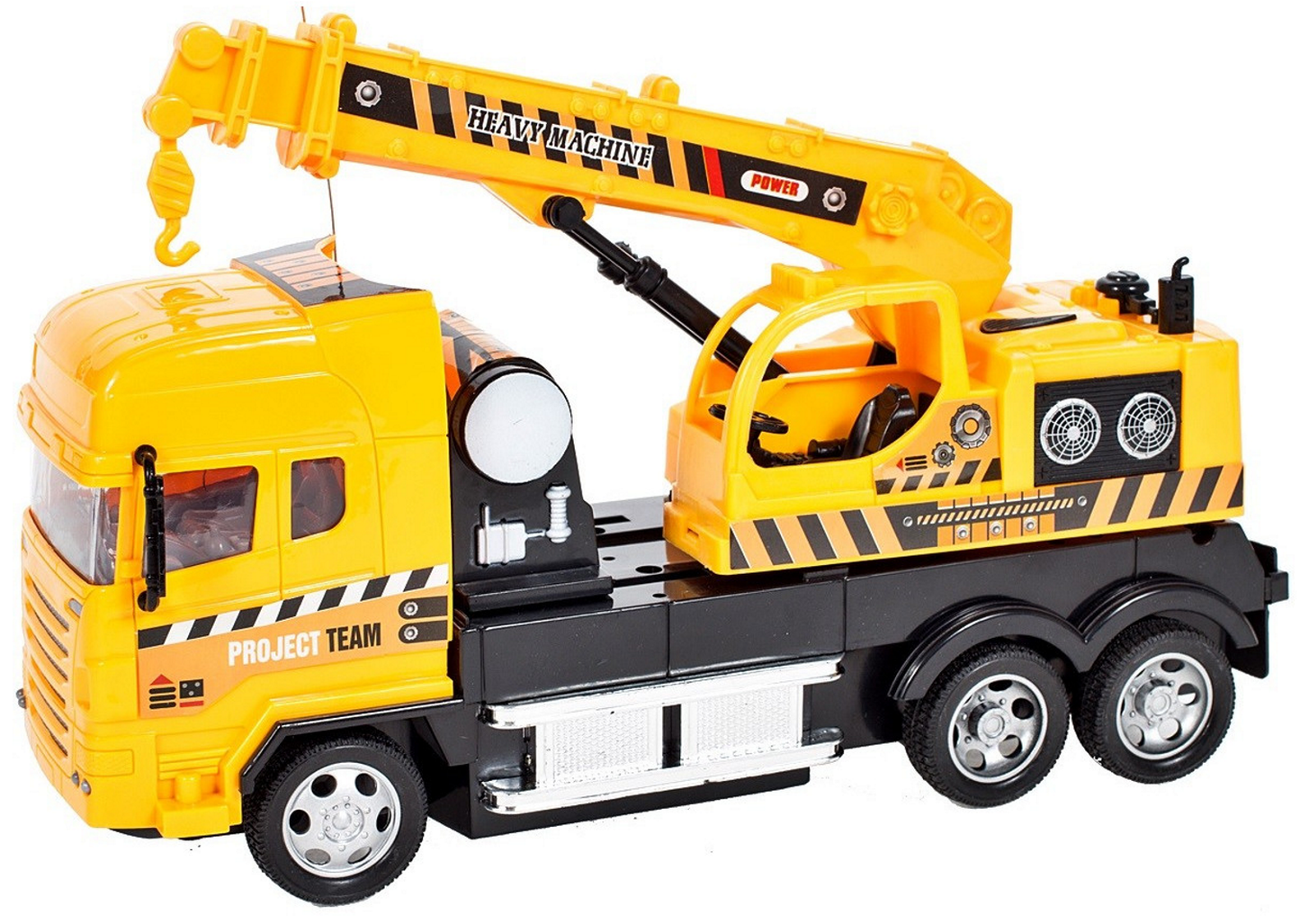 Macara interactiva cu telecomanda idealSTORE, Dimensiuni 25 x 8 x 15 cm, Control la distanta, 4 Canale, Viraj stanga/dreapta, Mers inainte/inapoi, Cabina se roteste manual 360 de grade