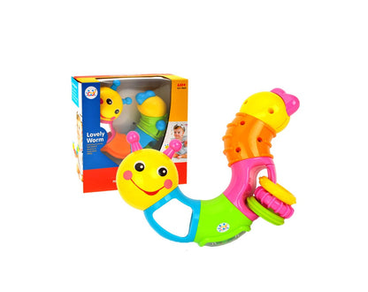 Jucarie Interactiva MULTIFUNCTIONALA pentru bebelusi IDL, Omida Jucausa, Formata din 6 Elemente Rotative Colorate, Dezvolta Abilitatile de Miscare Manuala, Multicolora