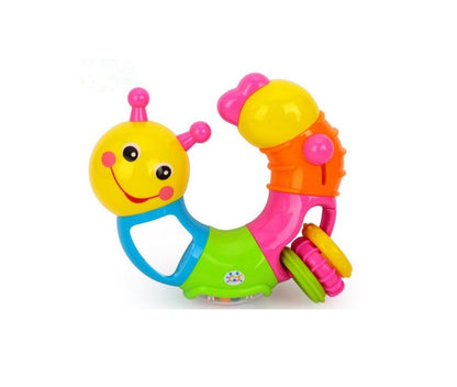 Jucarie Interactiva MULTIFUNCTIONALA pentru bebelusi IDL, Omida Jucausa, Formata din 6 Elemente Rotative Colorate, Dezvolta Abilitatile de Miscare Manuala, Multicolora