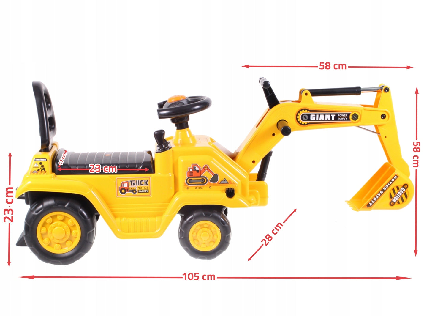 Masinuta Interactiva 3 in 1 idealSTORE FIRE CONSTRUCT, Echipata cu functie de Excavator si Olita, Accesorizata cu Volan si Manete pentru a spori jocul de rol