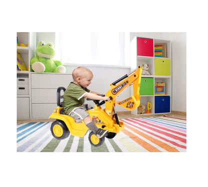 Masinuta Interactiva 3 in 1 idealSTORE FIRE CONSTRUCT, Echipata cu functie de Excavator si Olita, Accesorizata cu Volan si Manete pentru a spori jocul de rol