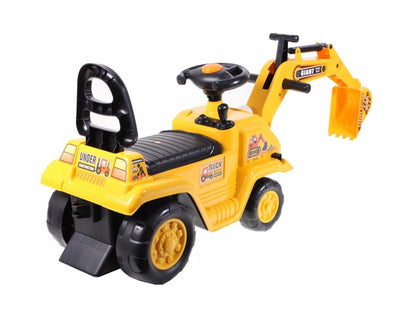 Masinuta Interactiva 3 in 1 idealSTORE FIRE CONSTRUCT, Echipata cu functie de Excavator si Olita, Accesorizata cu Volan si Manete pentru a spori jocul de rol