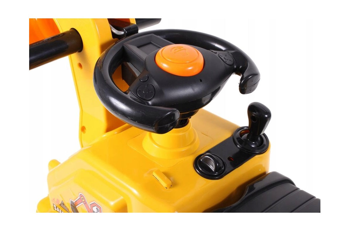 Masinuta Interactiva 3 in 1 idealSTORE FIRE CONSTRUCT, Echipata cu functie de Excavator si Olita, Accesorizata cu Volan si Manete pentru a spori jocul de rol