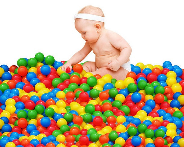 Set de bile colorate pentru piscina uscata, PLAY BALLS, 100 bile, multicolore