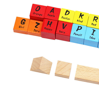 Puzzle Interactiv IDL Cube Words cu Diverse Forme, 100 Cuburi de diverse forme si culori, Ajuta la dezvoltarea creativitatii si coordonarii Mana-Ochi pentru copii, Material : Lemn, Culoare : Multicolor