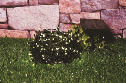 Instalatie IDL cu panou solar, 100 led-uri cu lumina calda pentru a creea un mediu ambiental calduros si primitor, Controler exterior cu 8 functii si Grad de protectie IP44