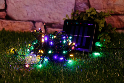 Instalatie IDL cu panou solar, 100 led-uri cu lumina multicolora pentru a creea un mediu ambiental calduros si primitor, Controler exterior cu 8 functii si Grad de protectie IP44