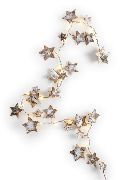 Instalatie IDL Profesionala pentru brad, 100 led-uri albe cu lumina calda prezente in contururi de stea pentru o astmosfera festiva, Fir de cupru si functionalitate pe baterii