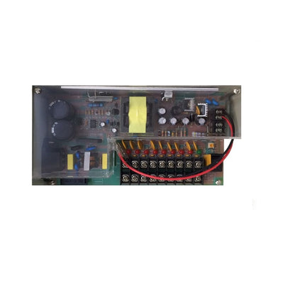 Sursa profesionala IDL de alimentare 12V-10A, Permite alimentarea a 9 camere de supraveghere, Protectie la suprasarcina/scurtcircuit cu sigurante resetabile, Metal