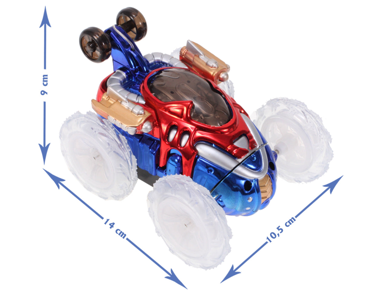 Masinuta Cu Telecomanda si Acrobatii Twister 2018, Manevrabilitate Ridicata, Cauciucuri Rezistente, Telecomanda Usor de Folosit, LED-uri incorporate, Culoare : Albastra