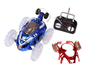 Masinuta Cu Telecomanda si Acrobatii Twister 2018, Manevrabilitate Ridicata, Cauciucuri Rezistente, Telecomanda Usor de Folosit, LED-uri incorporate, Culoare : Albastra