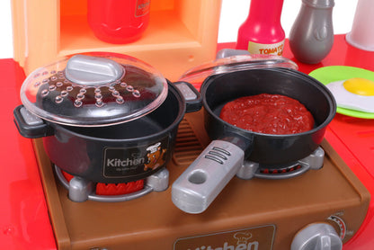 Bucatarie MULTIFUNCTIONALA Little Chef, 72 cm inaltime, Dotata cu accesorii simbolice, Cuptor pentru gatit, Masina de spalat vase, Lumini si sunete pentru dezvoltarea abilitatilor de gatire a micutilor, Multicolora