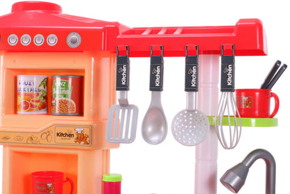 Bucatarie MULTIFUNCTIONALA Little Chef, 72 cm inaltime, Dotata cu accesorii simbolice, Cuptor pentru gatit, Masina de spalat vase, Lumini si sunete pentru dezvoltarea abilitatilor de gatire a micutilor, Multicolora