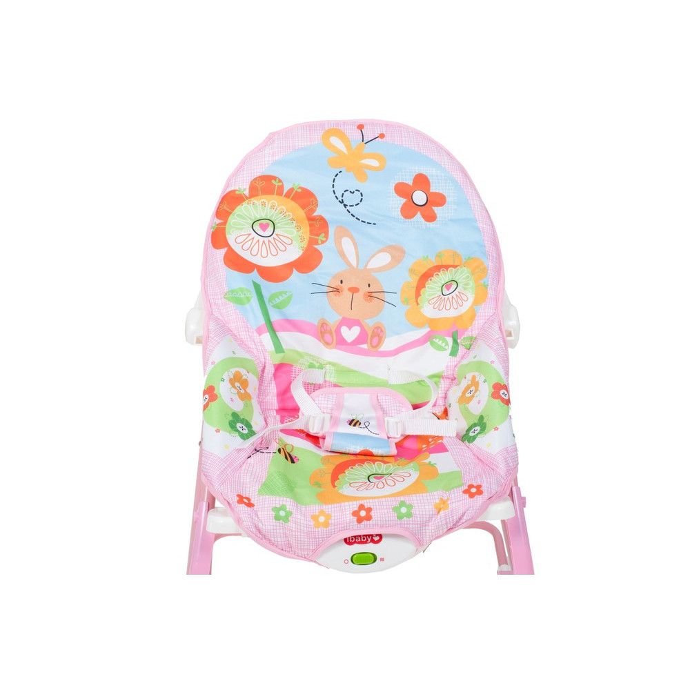 Balansoar si Scaun 3 in 1 'The Sleepy Bunny', cu Vibratii Calmante, Spatar Reglabil in Doua Trepte, Bara Detasabila cu Jucarii, Centuri de Siguranta, 0-18Kg