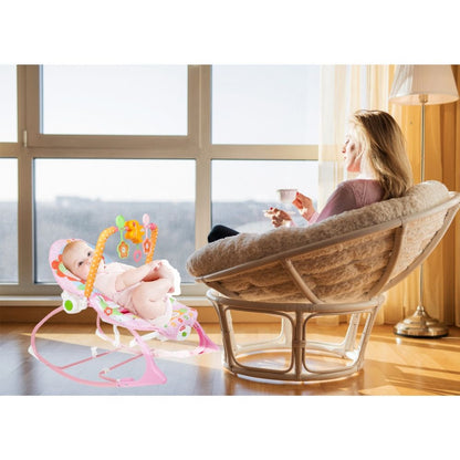 Balansoar si Scaun 3 in 1 'The Sleepy Bunny', cu Vibratii Calmante, Spatar Reglabil in Doua Trepte, Bara Detasabila cu Jucarii, Centuri de Siguranta, 0-18Kg