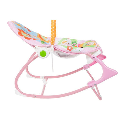 Balansoar si Scaun 3 in 1 'The Sleepy Bunny', cu Vibratii Calmante, Spatar Reglabil in Doua Trepte, Bara Detasabila cu Jucarii, Centuri de Siguranta, 0-18Kg