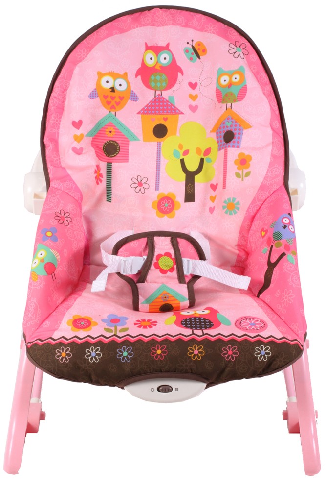 Balansoar IDL Junior Baby Princess cu Vibratii si Muzica, Culoare Roz-Maro, Material Moale pentru un confort sporit, Rezistenta indelungata, Accesorizat cu jucarii